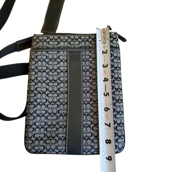 Coach Signature Black And Grey Crossbody Bag Canvas Monogram - Picture 8 of 8